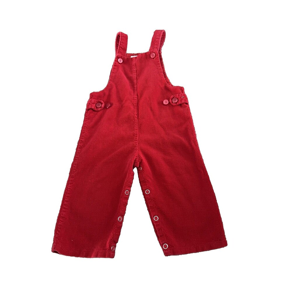 Vintage Kmart Corduroy Overalls Jumper Size 24 Months Red